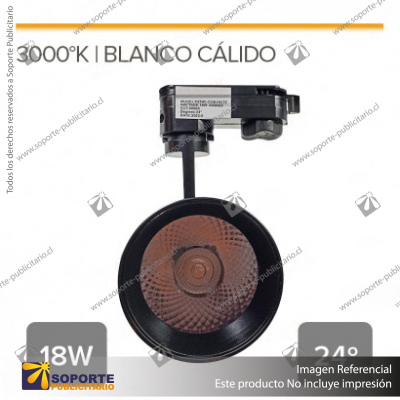 VERSALLES - FOCO LED TRACK LIGHT TRIFASICO COB 18W 3000K NEGRO 24