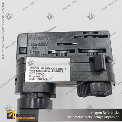 VERSALLES - FOCO LED TRACK LIGHT TRIFASICO COB 30W 3000K NEGRO 12