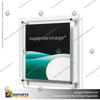 WALL MOUNT BEVELED EDGE SIGN HOLDER WITH SILVER KNOBS (LANDSCAPE/PORTRAIT) 8.5"X11" GREEN