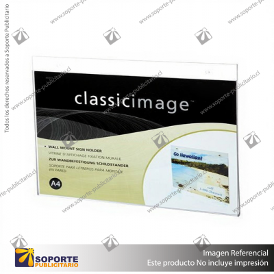 WALL MOUNT SIGN HOLDER (LANDSCAPE) A4 CLEAR