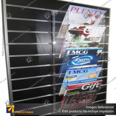 WALL-MOUNTED MAGAZINE DISPLAY RACK - 5 X A3 PORTRAIT 320W
