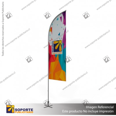 MASTIL CURVO VELA ALUMINIO 320*80 CMS PARA BANDERA PUBLICITARIA