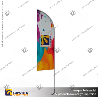 MASTIL CURVO VELA ALUMINIO 320*80 CMS PARA BANDERA PUBLICITARIA
