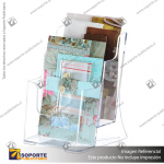 2-TIER WALL MOUNT HIGH BACK HOLDER (PORTRAIT) 1/3 A4 CLEAR