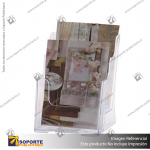 2-TIER WALL MOUNT HIGH BACK HOLDER (PORTRAIT) 1/3 A4 CLEAR