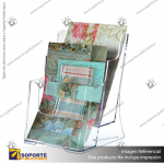 2-TIER WALL MOUNT HIGH BACK HOLDER (PORTRAIT) 1/3 A4 CLEAR