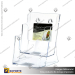 2-TIER WALL MOUNT HIGH BACK HOLDER (PORTRAIT) 1/3 A4 CLEAR