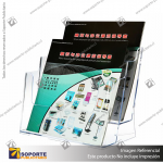 2-TIER WALL MOUNT HIGH BACK HOLDER (PORTRAIT) A4 CLEAR