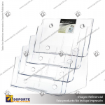 4-TIER WALL MOUNT HIGH BACK HOLDER (PORTRAIT) A4 CLEAR