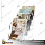 4-TIER WALL MOUNT HIGH BACK HOLDER (PORTRAIT)1/3 A4 CLEAR