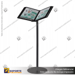 A4 MENU BOOK FLOOR STAND WITH TRINODAL POLE