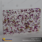 ACRILICO GLITTER CONFETTI DOTS PINK GOLD NOVO 3MM