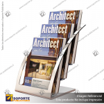 ARCHITETURE 3-TIER BROCHURE HOLDER 1/3A4, SILVER+CLEAR