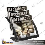 ARCHITETURE 3-TIER BROCHURE HOLDER A4, BLACK+CLEAR