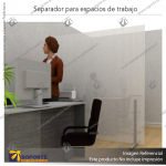 BIOMBO SEPARADOR AMBIENTES PA 10 MM SIN MARCO 105*200 CMS COLOR OPAL CON TOPES REGULABLES