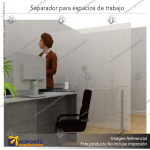 BIOMBO SEPARADOR AMBIENTES PA 10 MM SIN MARCO 70*200 CMS TRANSPARENTE CON TOPES REGULABLES