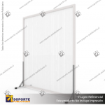 BIOMBO SEPARADOR AMBIENTES PA 6 MM CON MARCO PVC 210*200 CMS COLOR OPAL CON TOPES REGULABLES