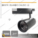CANNES - FOCO LED TRACK LIGHT TRIFASICO COB 30W 3000K NEGRO 24