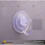 CHUPON CON GANCHO PLASTICO TRANSPARENTE