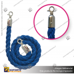 CORDóN TRENZADO AZUL CON ENGANCHES CROMADOS