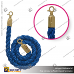 CORDóN TRENZADO AZUL CON ENGANCHES DORADOS