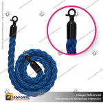 CORDóN TRENZADO AZUL CON ENGANCHES NEGROS