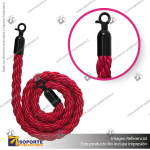 CORDóN TRENZADO ROJO CON ENGANCHES NEGROS
