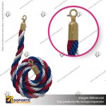 CORDóN TRENZADO TRICOLOR CON ENGANCHES DORADOS