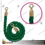 CORDóN TRENZADO VERDE CON ENGANCHES DORADOS