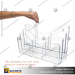 DEFLECTO 47631 THREE-TIER DOCUMENT ORGANIZER WITH DIVIDERS, 14W X 3 1/2D X 11 1/2H, CLEAR