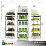 EXHIBIDOR MODULAR PARA PRODUCTOS 40*60 CMS PAYLOADER SISTEMA ENSAMBLE BANDEJA BLANCA (SEMI TRANSPARE