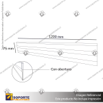 FLEJERA PLANA CON ADHESIVO FONDO GRIS OSCURO 70X1200MM
