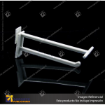 GANCHERA DOBLE  ABS BLANCA 5" CON SOPORTE PARA PORTAPRECIO