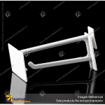 GANCHERA DOBLE  ABS BLANCA 8" CON PORTAPRECIO