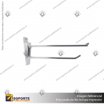 GANCHERA METALICA CROMADA DOBLE 10 CM - PANEL RANURADO