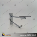 GANCHERA METALICA CROMADA DOBLE 10 CM - PANEL RANURADO