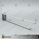 GANCHERA METALICA CROMADA DOBLE PARA BARRA