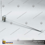 GANCHERA METALICA CROMADA SIMPLE PARA BARRA