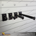 HEAVY DUTY STRAIGHT ARM DISPLAY BRACKETS - POWDER COATED BLACK - 100MM