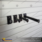 HEAVY DUTY STRAIGHT ARM DISPLAY BRACKETS - POWDER COATED BLACK - 300MM