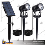 LUZ SOLAR PUNTO S15 3W C/U ESTACA DOBLE CON PANEL INDEPENDIENTE BLANCO CALIDO