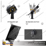 LUZ SOLAR PUNTO S16 3W C/U ESTACA DOBLE CON PANEL INDEPENDIENTE BLANCO NEUTRO