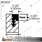 MCED - ROUND & SQUARE PANEL EDGING PROFILES - ANODISED-SQUARE - 2.5METERS