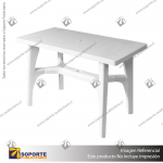 MESA PLASTICA RECTANGULAR BLANCA MODELO TURIN 