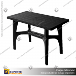 MESA PLASTICA RECTANGULAR NEGRA MODELO TURIN 