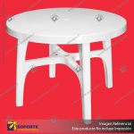 MESA PLASTICA REDONDA BLANCA MODELO MILAN 