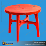 MESA PLASTICA REDONDA ROJA MODELO MILAN 