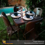 MESA PLEGABLE CUADRADA ECO-RATTAN 86CMS