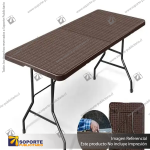 MESA PLEGABLE RECTANGULAR 180 CM ECO-RATTAN