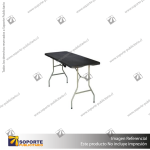 MESA PLEGABLE RECTANGULAR TIPO MALETA 180CM NEGRO